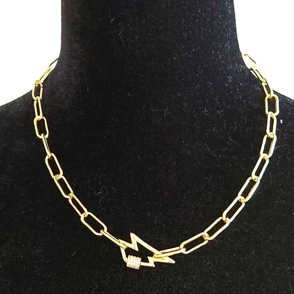 Mandala lightning bolt gold plated chain - Picture 1 of 3